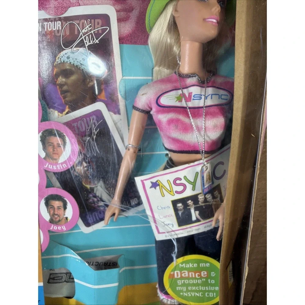 VTG 2000 NSYNC #1 Fan Barbie Doll Collector Cards Mattel Opened Box Missing CD
